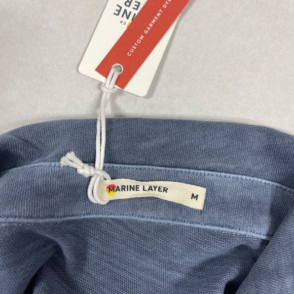 Marine Layer Vintage Heavy Slub Polo Long Sleeve - Size M - NEW. - Picture 13 of 16